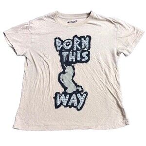 Lady Gaga T-Shirt, Women's M, Tan Pop Music Performance Art